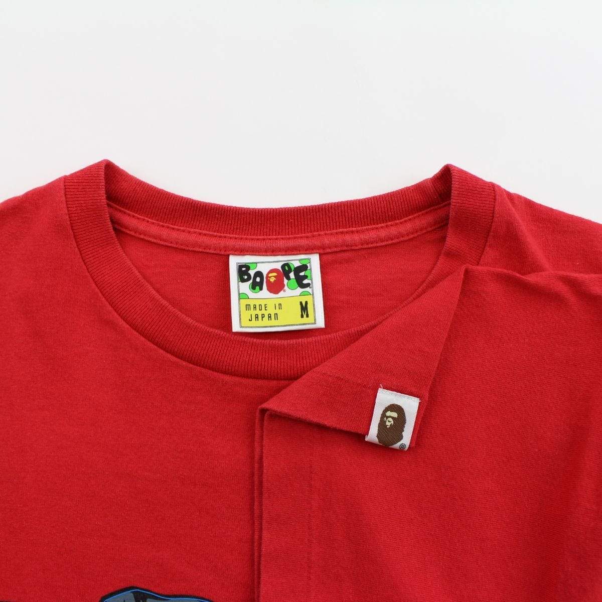 Bape Text General Tee Red - SaruGeneral