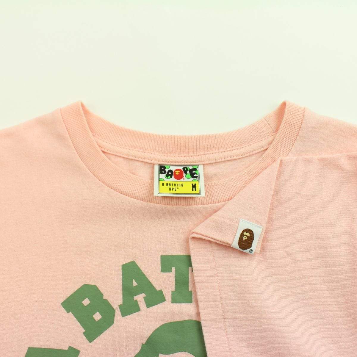 Bape Green College Logo Tee Pink - SaruGeneral