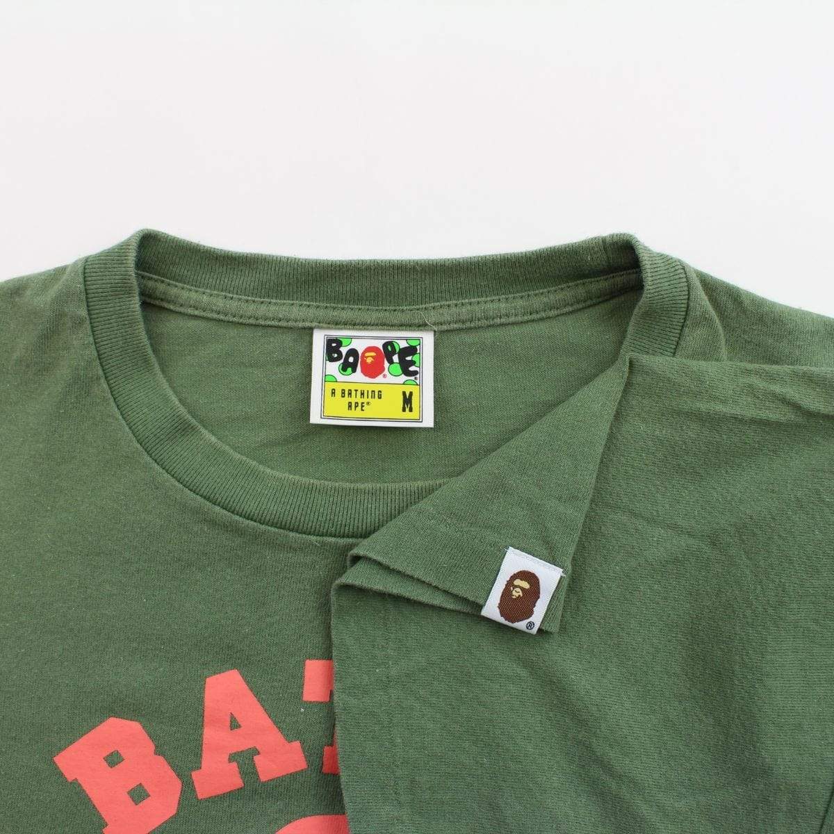 Bape Pink College Logo Tee Olive - SaruGeneral