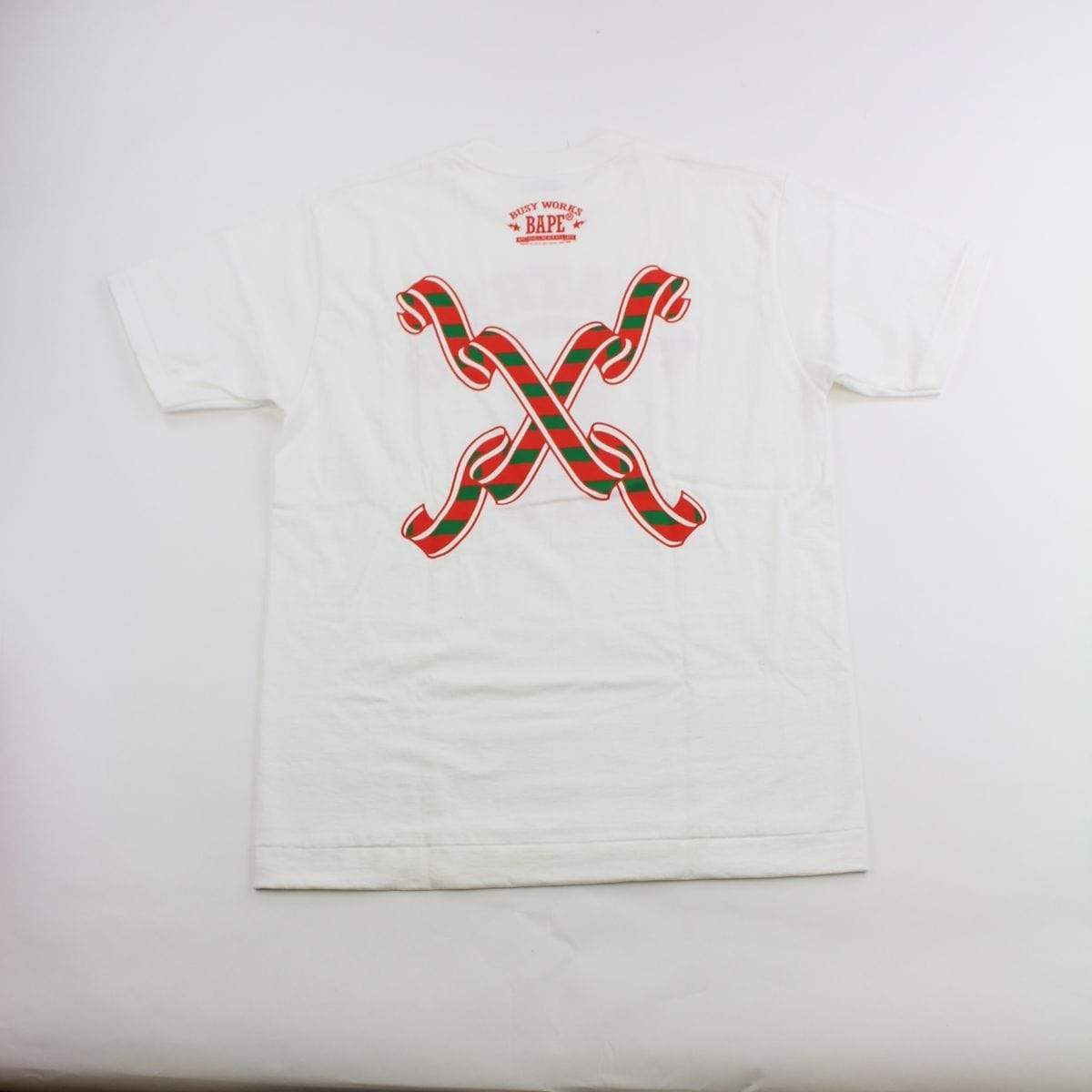 Bape Red Santa College Logo Tee White - SaruGeneral