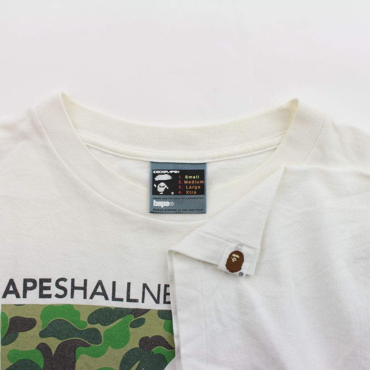 Bape ABC Green Camo Box Ape Logo Tee White - SaruGeneral