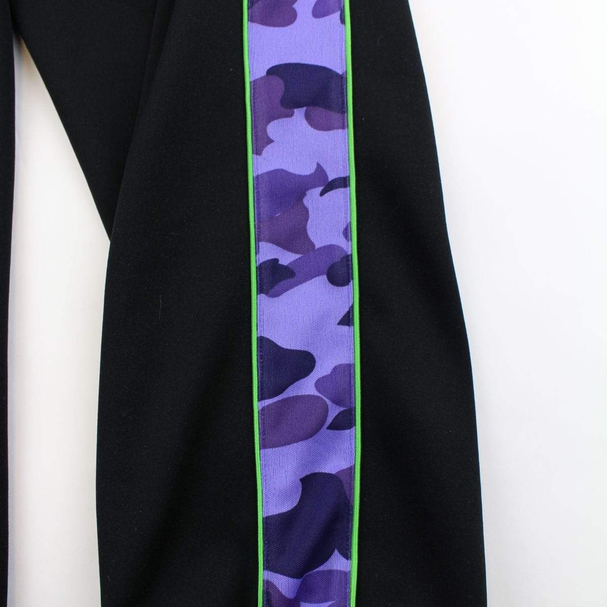 Bape Purple Camo Strip Track Pants Black - SaruGeneral