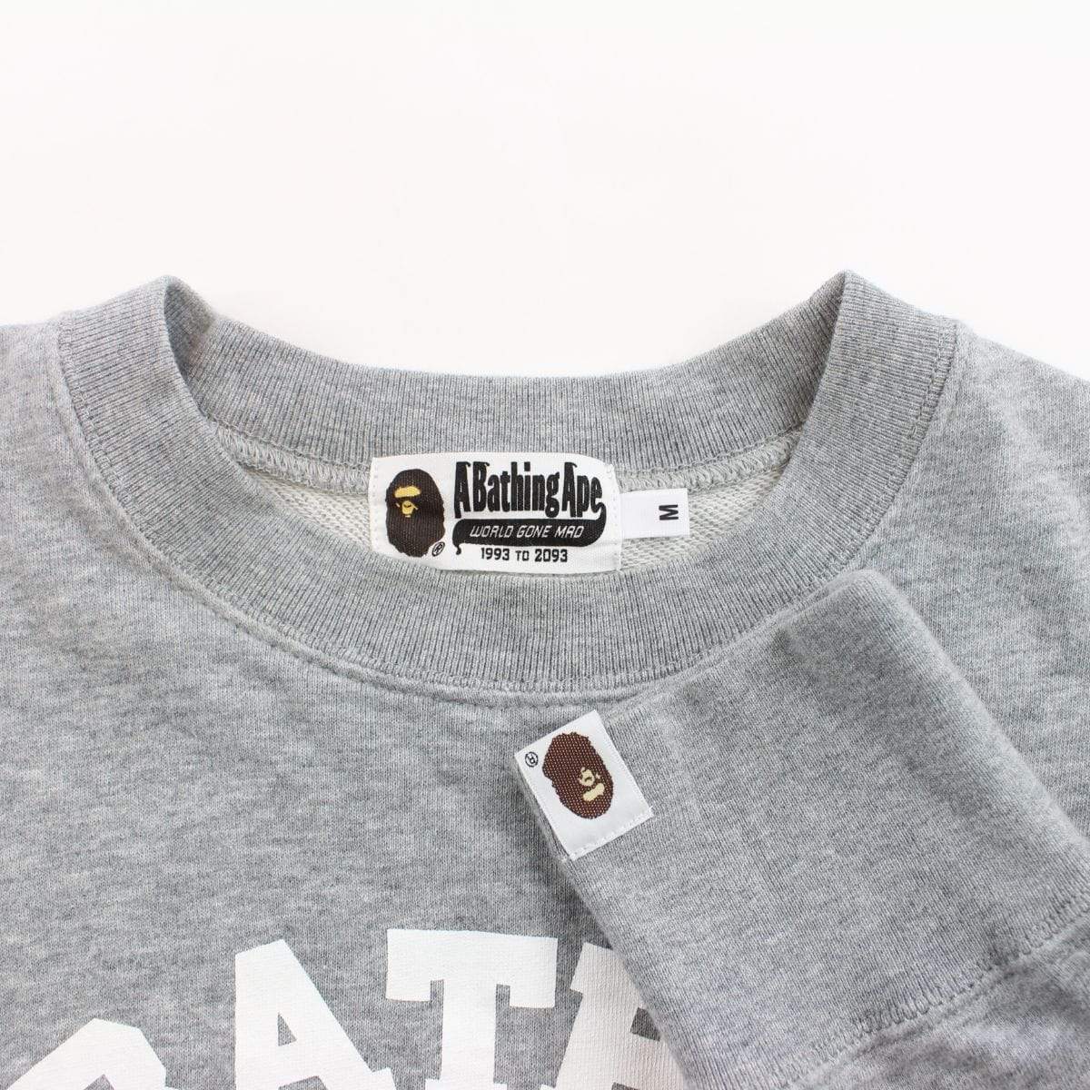Bape White College Logo Crew Grey - SaruGeneral