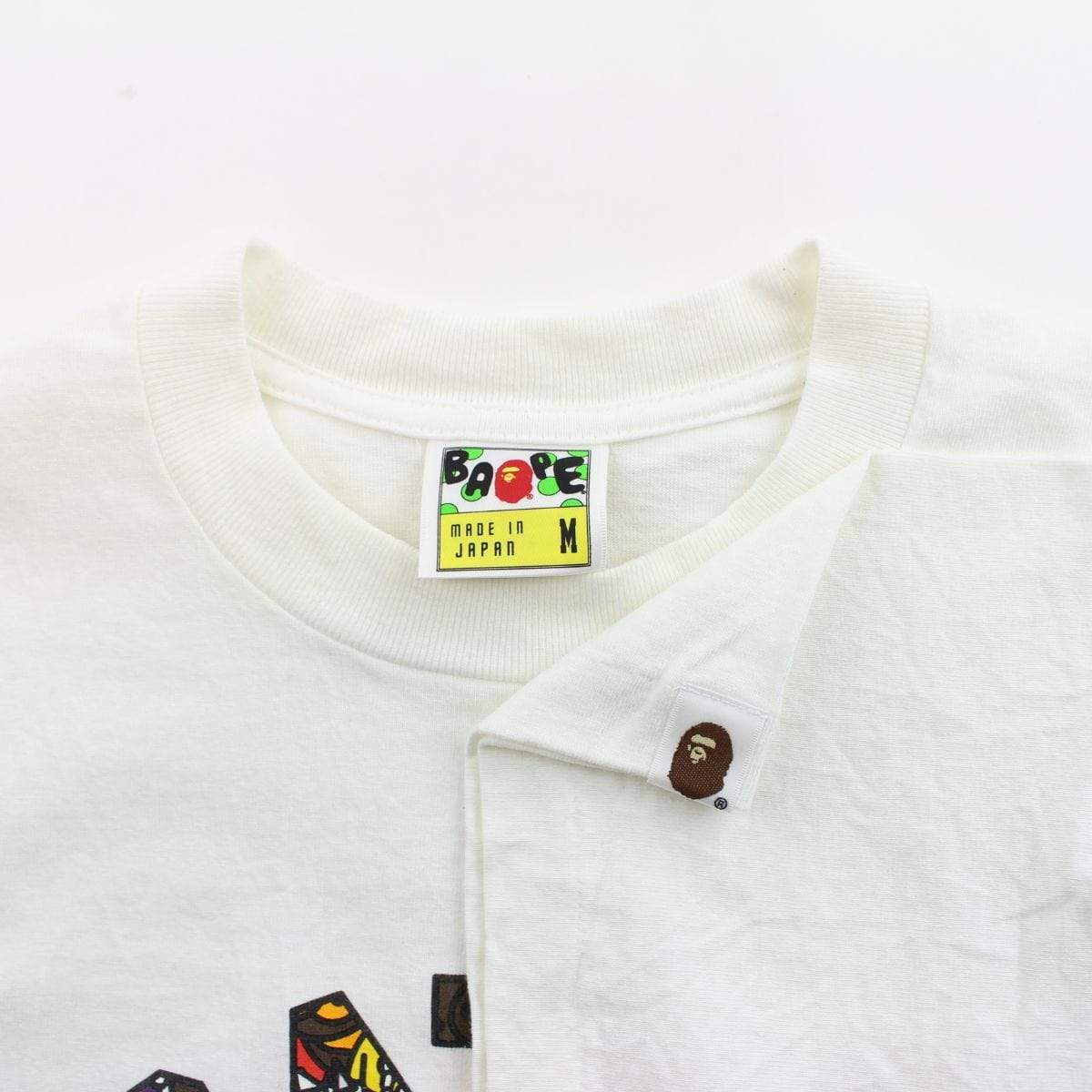 Bape Stickerbomb College Logo Tee White - SaruGeneral