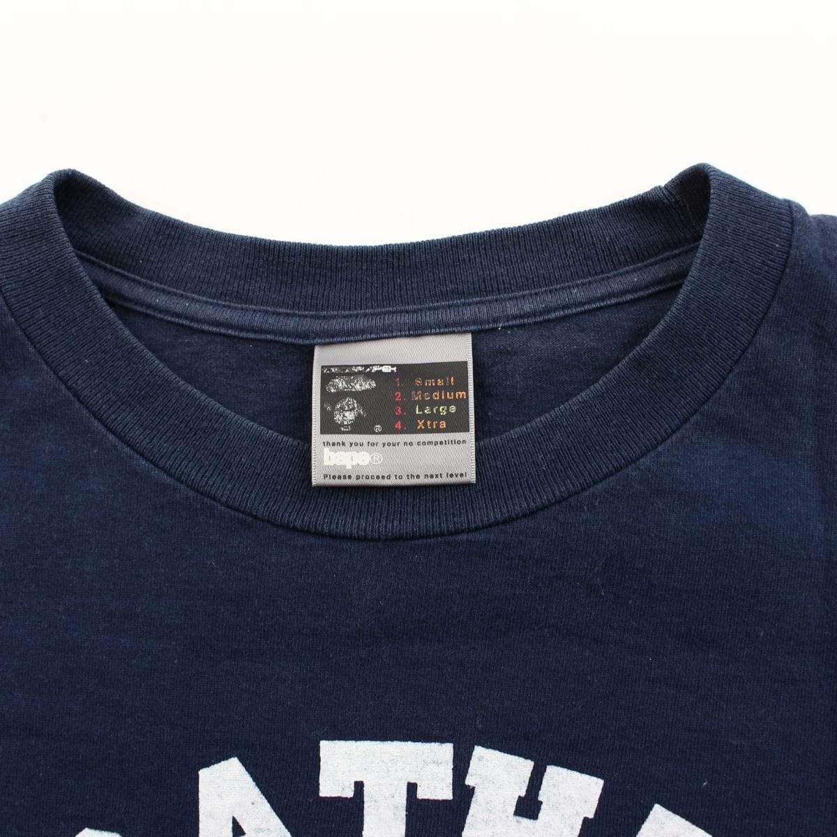 Bape White College Logo Tee Navy - SaruGeneral