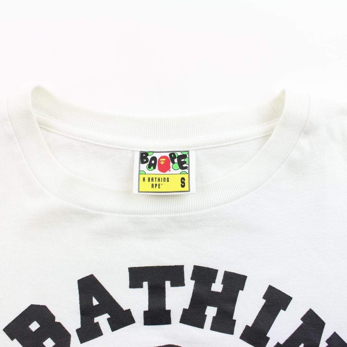 Bape Black College Logo Tee White - SaruGeneral