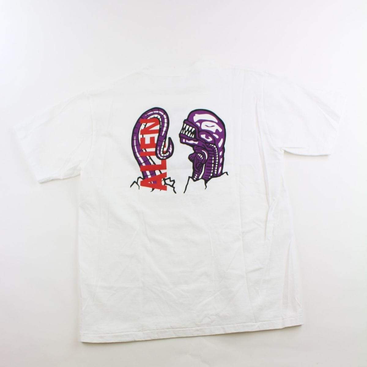 Bape Alien College Logo Tee White - SaruGeneral