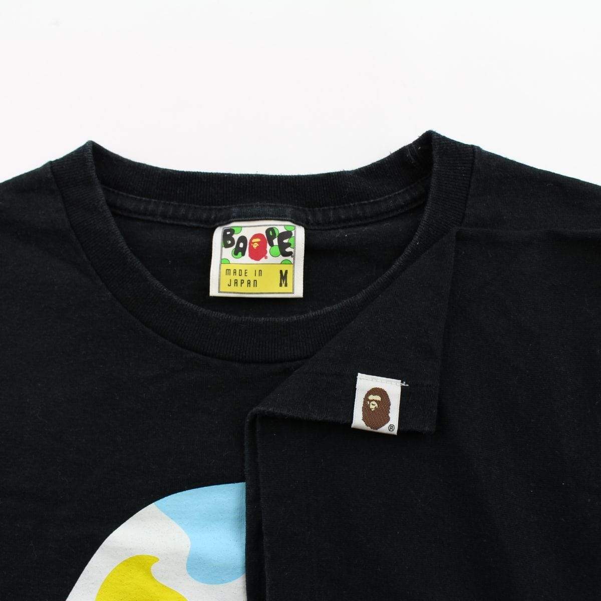 Bape Candy Camo White Big Ape Logo Tee Black - SaruGeneral