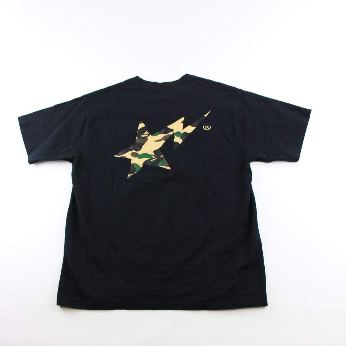 Bape 1st Yellow Bapesta Logo Tee Black - SaruGeneral