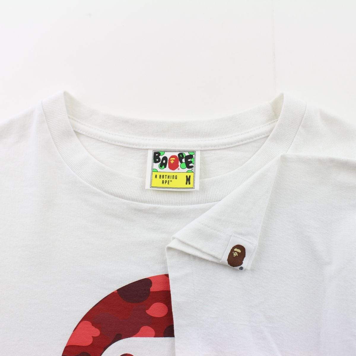 Bape Red Camo Baby Milo Figure Tee White - SaruGeneral