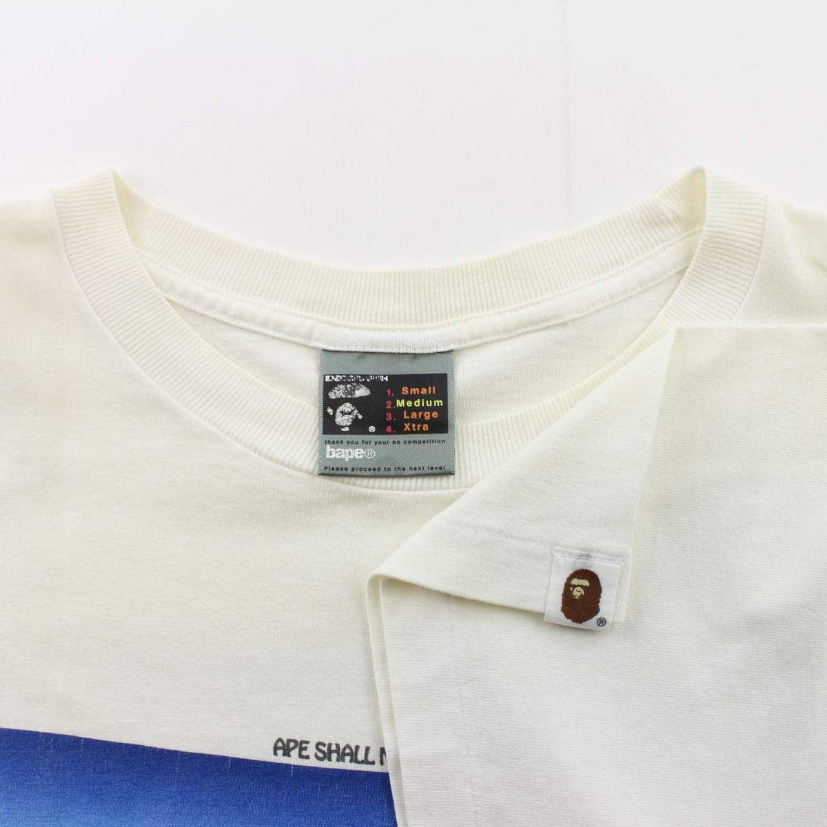 Bape A.S.N.K.A Blue Gradient Box Tee White - SaruGeneral