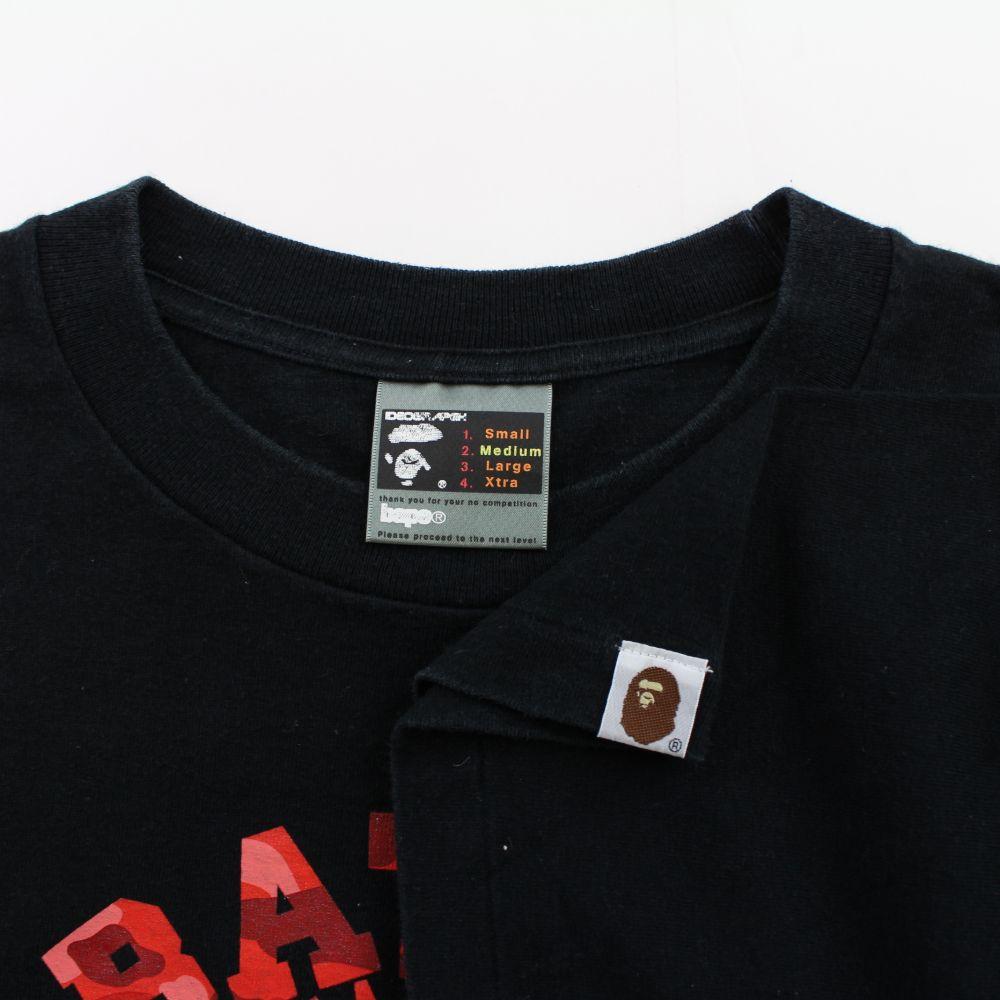 Bape Red Camo NYC College Logo Tee Black - SaruGeneral