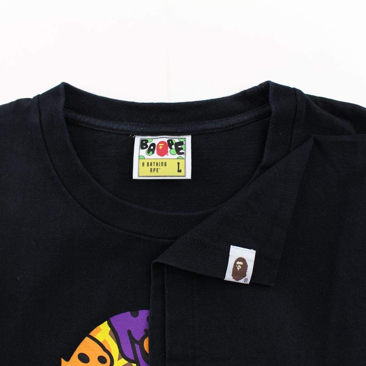 Bape Baby Milo Dinosaur Big Ape Logo tee Black - SaruGeneral