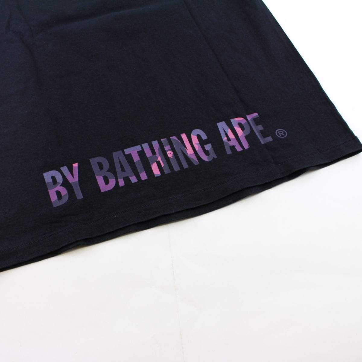 Bape Purple Camo Ape Face Tee Black - SaruGeneral