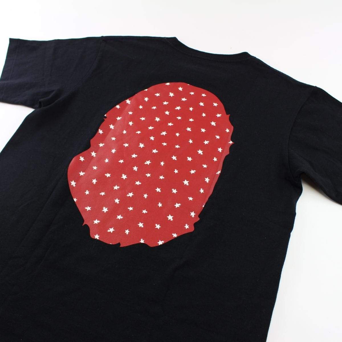 Bape Red Stars Big Ape Logo Tee Black - SaruGeneral