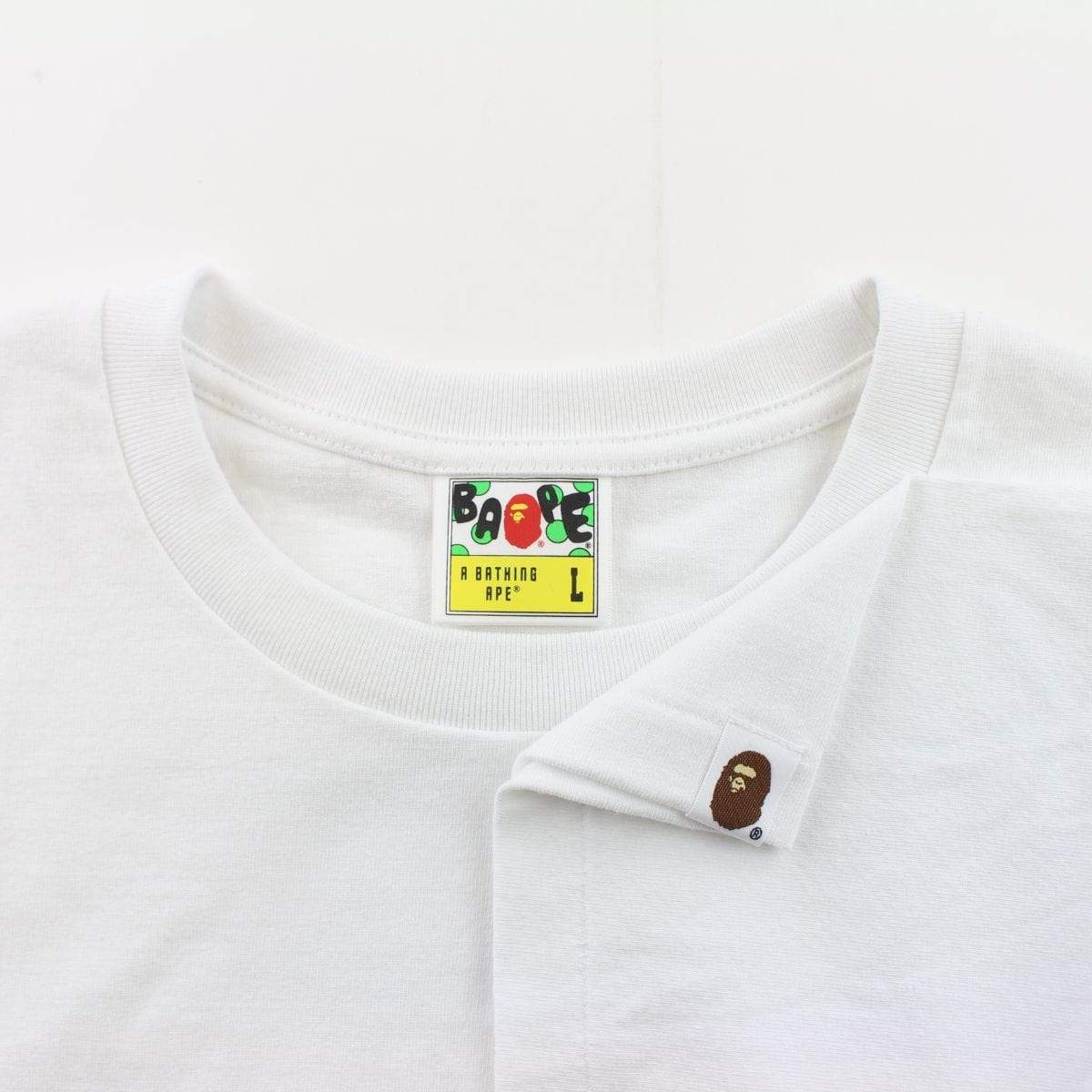 Bape abc Blue Camo Side Big Ape Logo Tee White - SaruGeneral