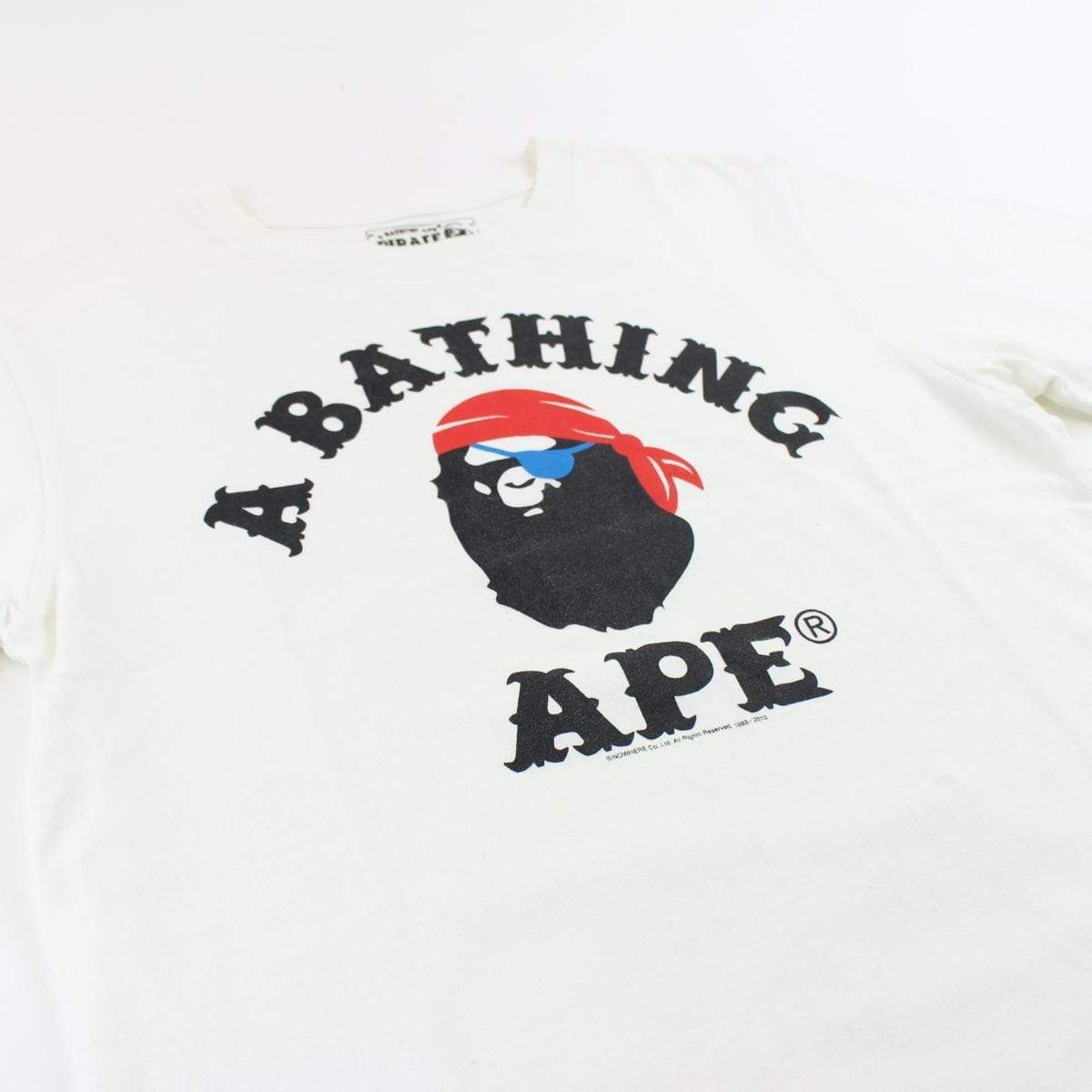 Bape pirate store college logo tee white - SaruGeneral