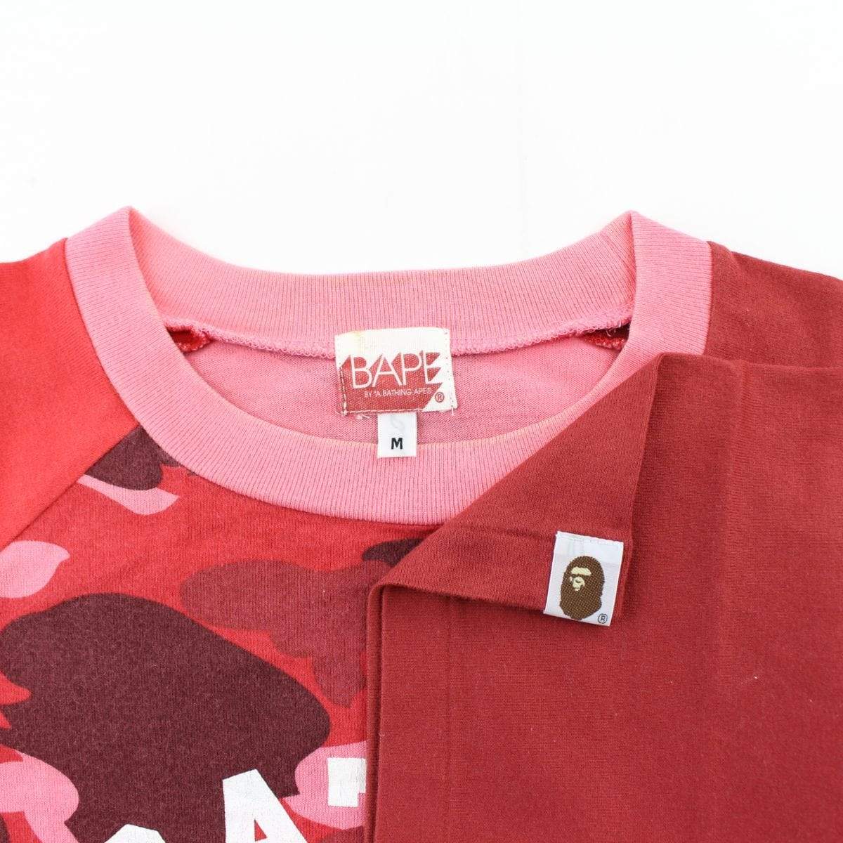 Bape White College Logo Tee Red Camo - SaruGeneral