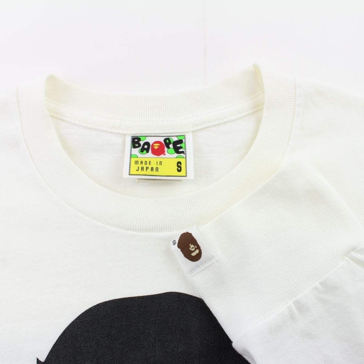 Bape Black Big Ape Logo Text LS White - SaruGeneral