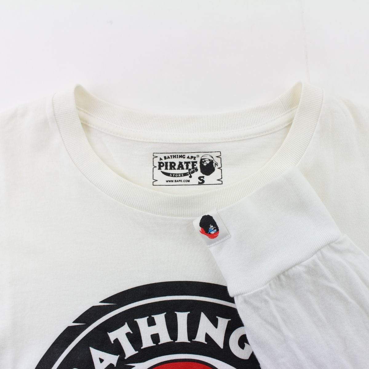Bape Pirate Store Circle Logo LS White - SaruGeneral