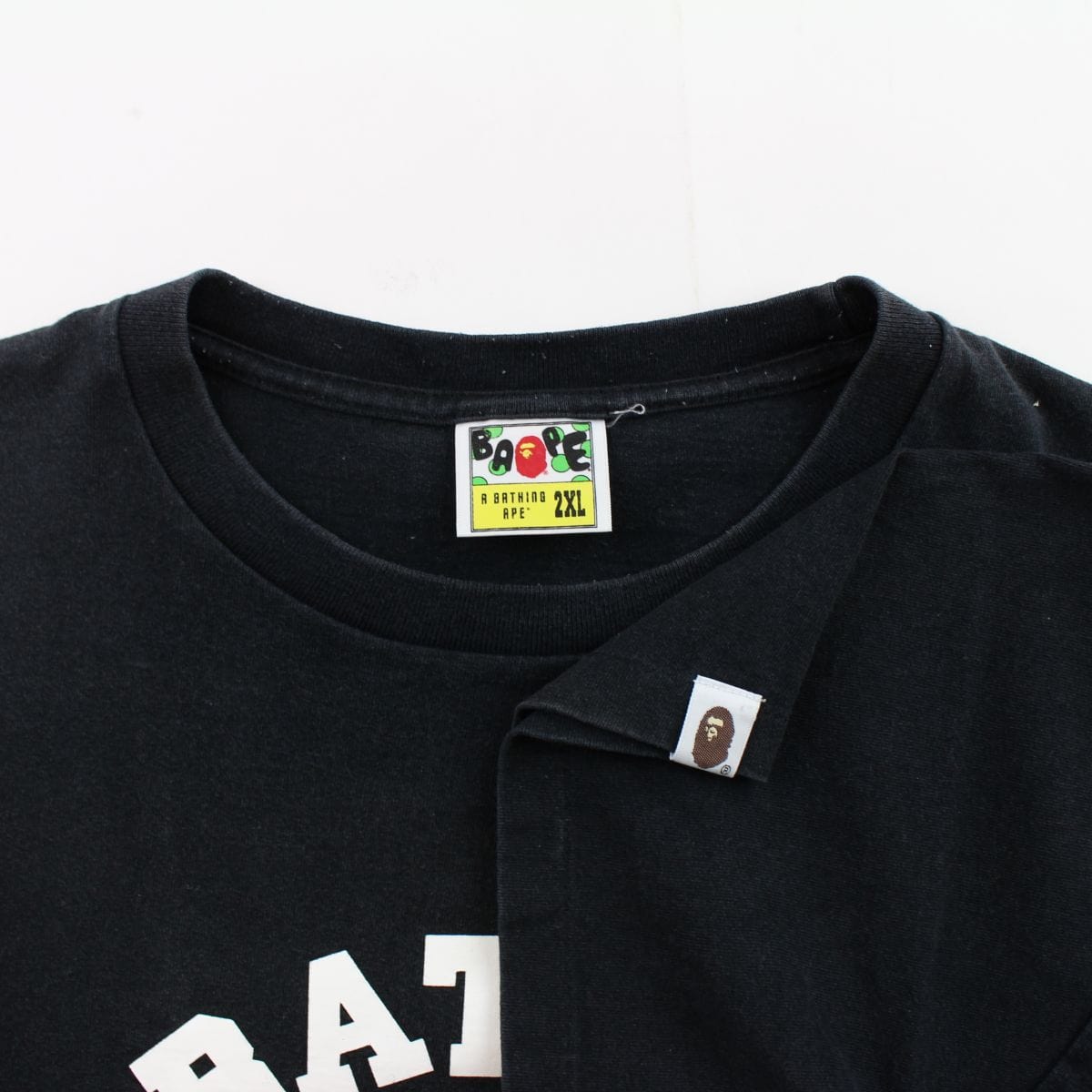 Bape White College Logo Tee Black - SaruGeneral