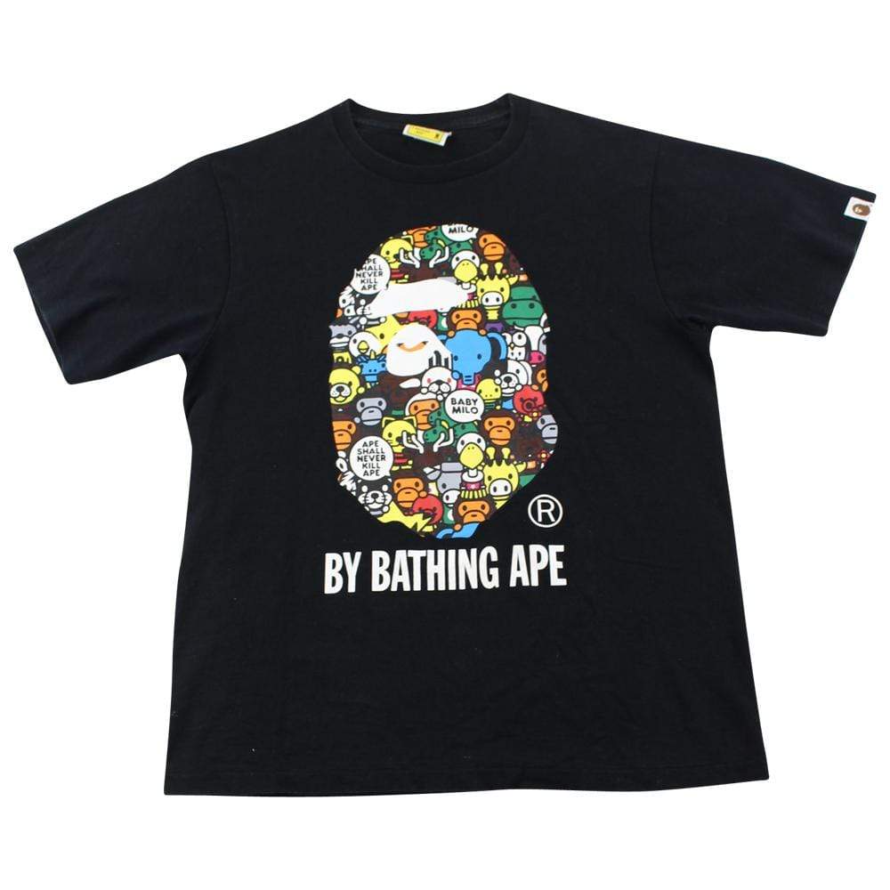 Bape Big Ape Characters Logo Tee Black - SaruGeneral
