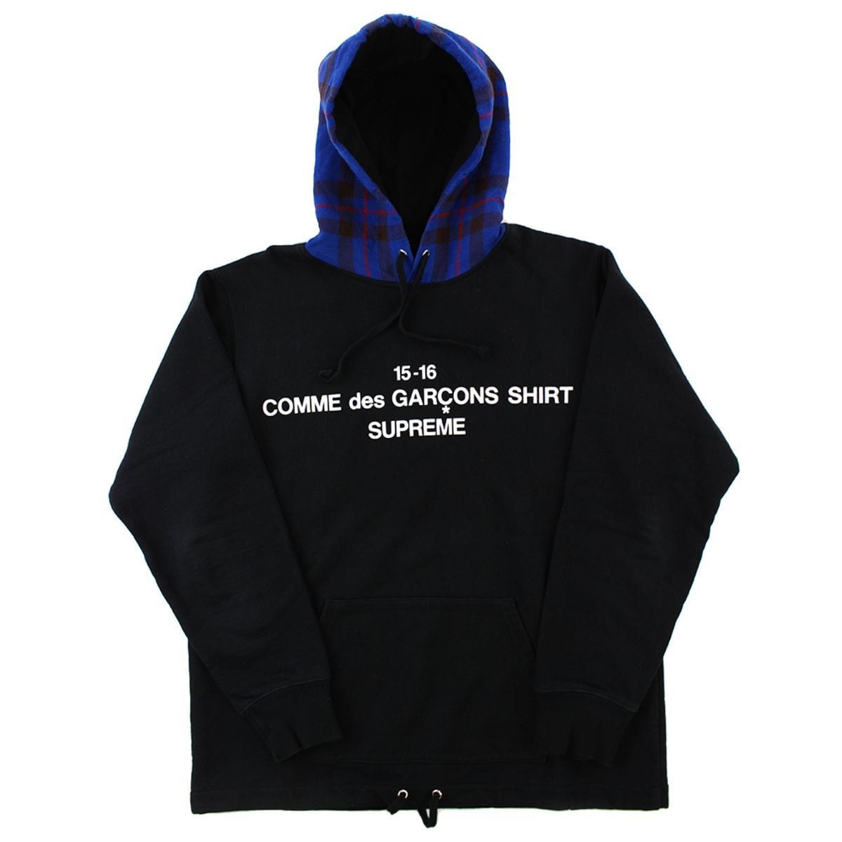 Supreme x CDG Blue Plaid Hoodie Black – SARUGENERAL