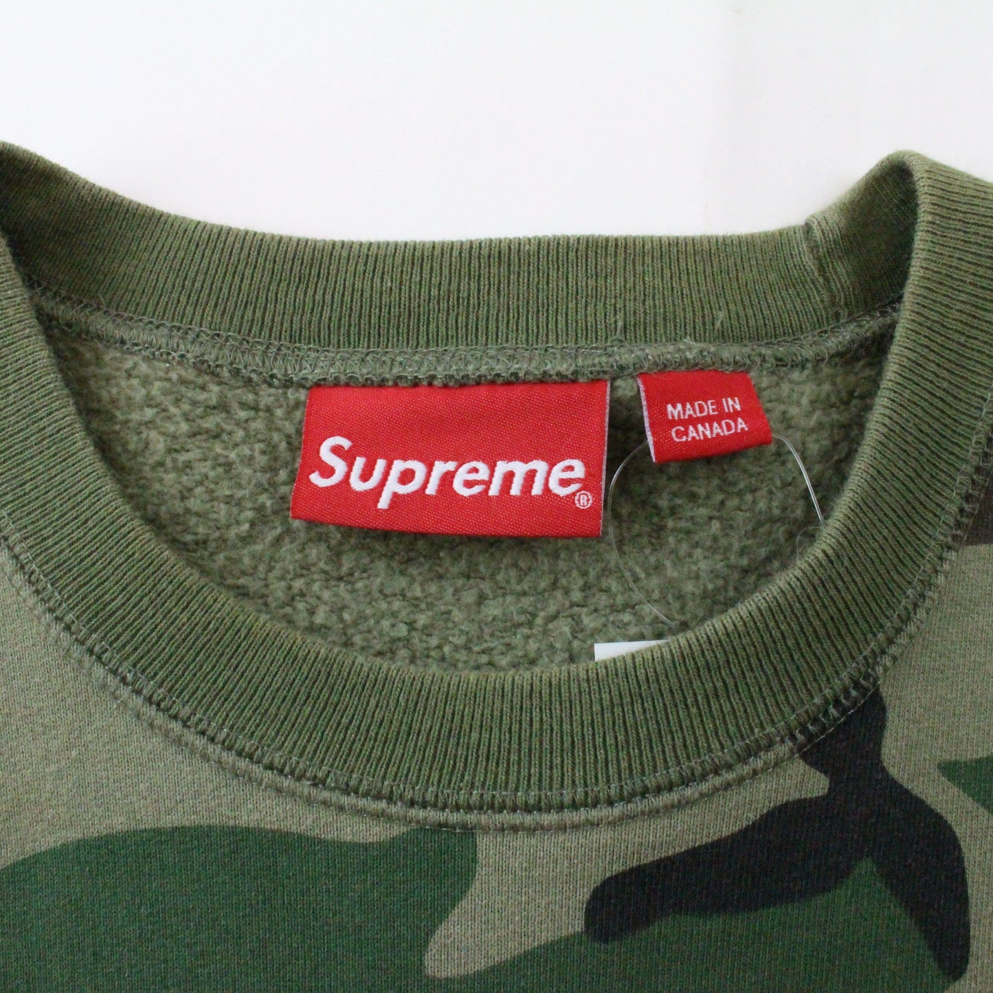 Supreme Red Box Logo Woodland Camo Crewneck 2015 - SaruGeneral