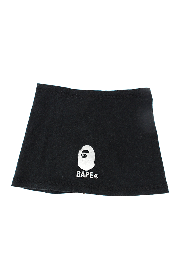 bape white ape logo neckwarmer black - SaruGeneral