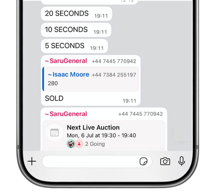 Winner gets details and payment options via private chat