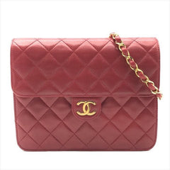 Chanel Matelasse Classic Flap Shoulder Bag Red