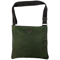 prada nylon sling crossbody bag green