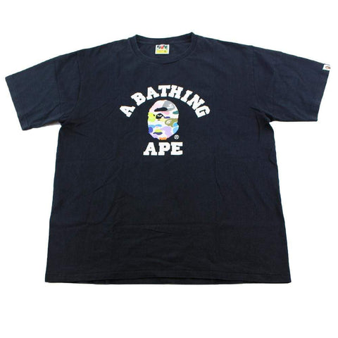 Bape Multi College Logo Text Tee Black