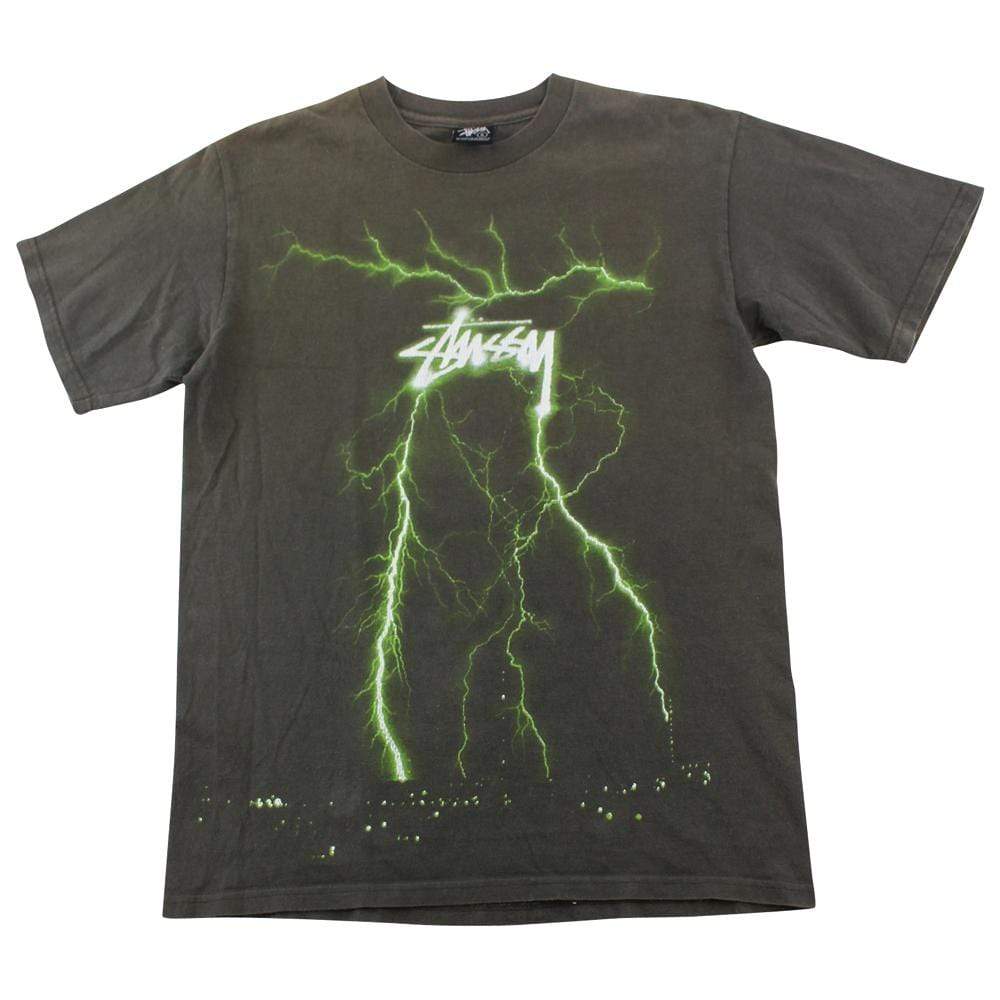 Stussy Green Lightning Tee Black - SaruGeneral