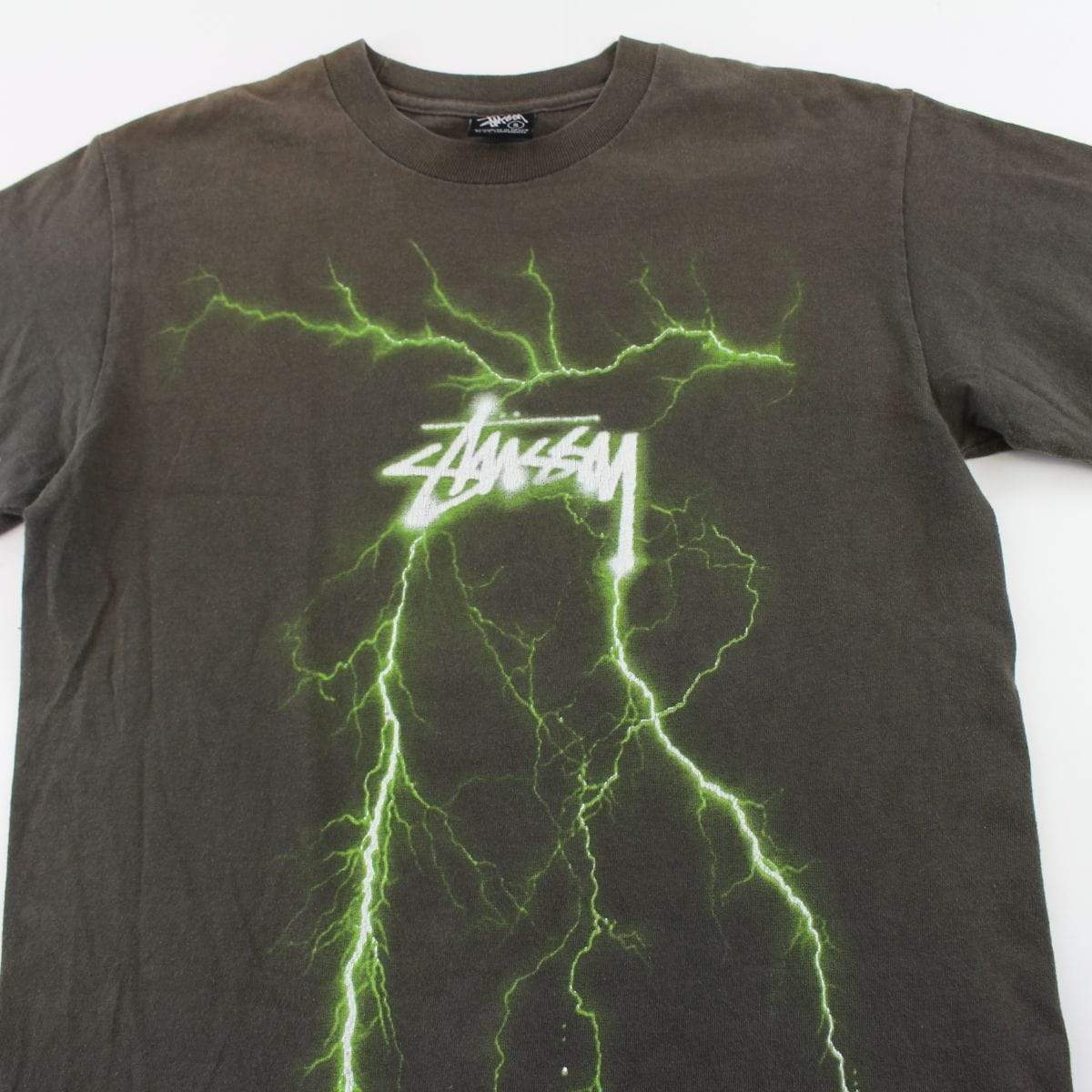 Stussy Green Lightning Tee Black - SaruGeneral