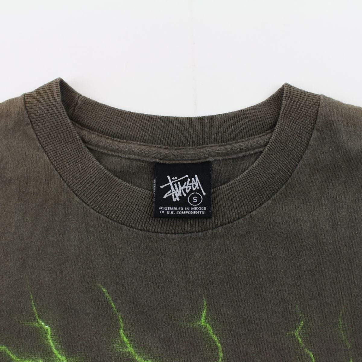 Stussy Green Lightning Tee Black - SaruGeneral