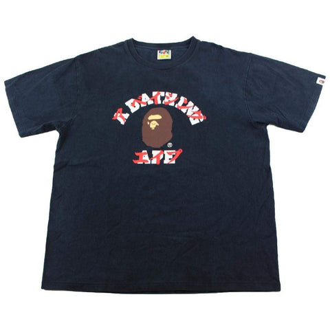 Bape Katakana College Logo Tee Black