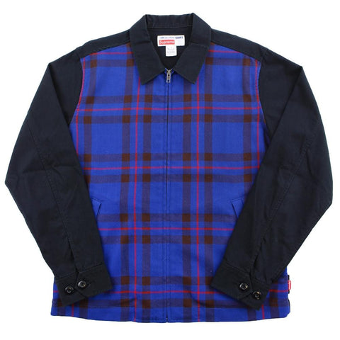 Supreme CDG Blue Plaid Jacket Black