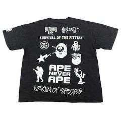 T-shirt Bape x Stussy « Survival of the Fittest » noir