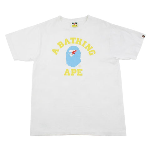 bape yellow blue bapesta college logo