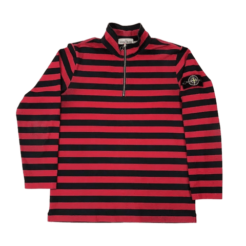 supreme x stone island stripe ls red 2016