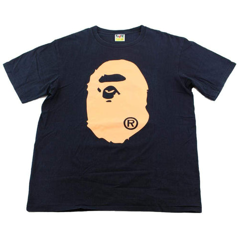 Bape Orange Big Ape Logo Tee Black