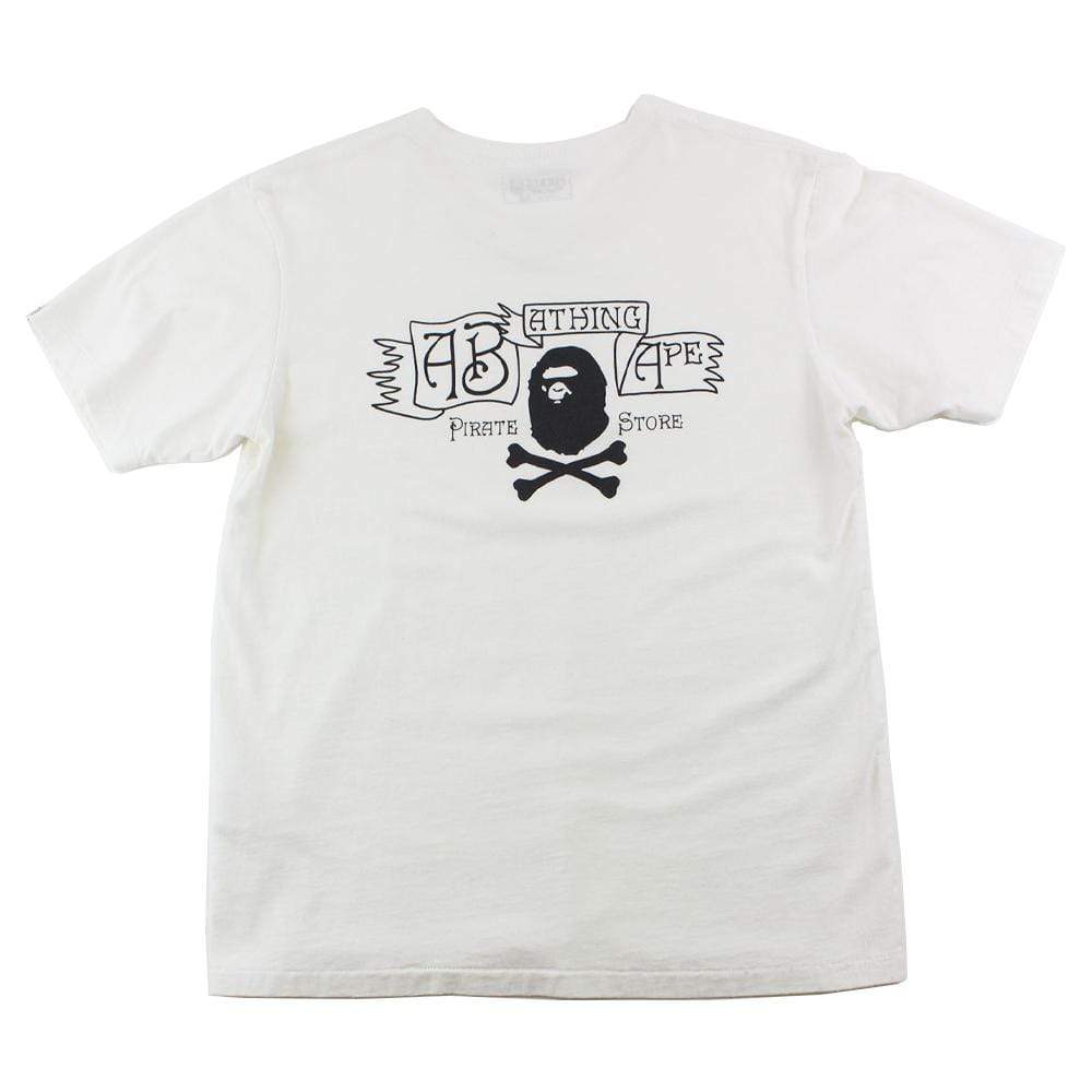 Bape Pirate Store Vneck Tee White - SaruGeneral