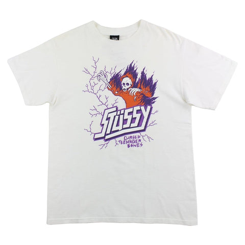 Stussy Lightening Skeleton Tee White