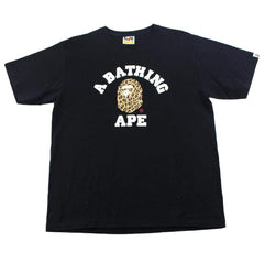 T-shirt Bape Leopard College Logo Noir