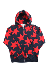 Sweat à capuche zippé Bapesta rouge bleu marine