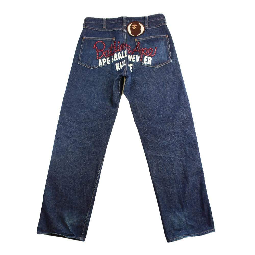 Bape A.S.N.K.A Rope Logo Denim Jeans - SaruGeneral