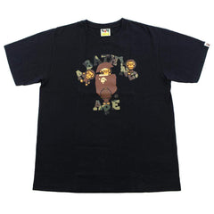 T-shirt Bape 1st Green Camo Baby Milo College avec logo noir