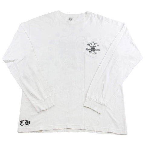 chrome hearts crest logo ls white