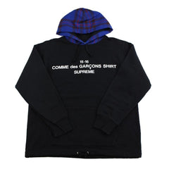 Supreme x CDG Tartan Hoodie Black 2015